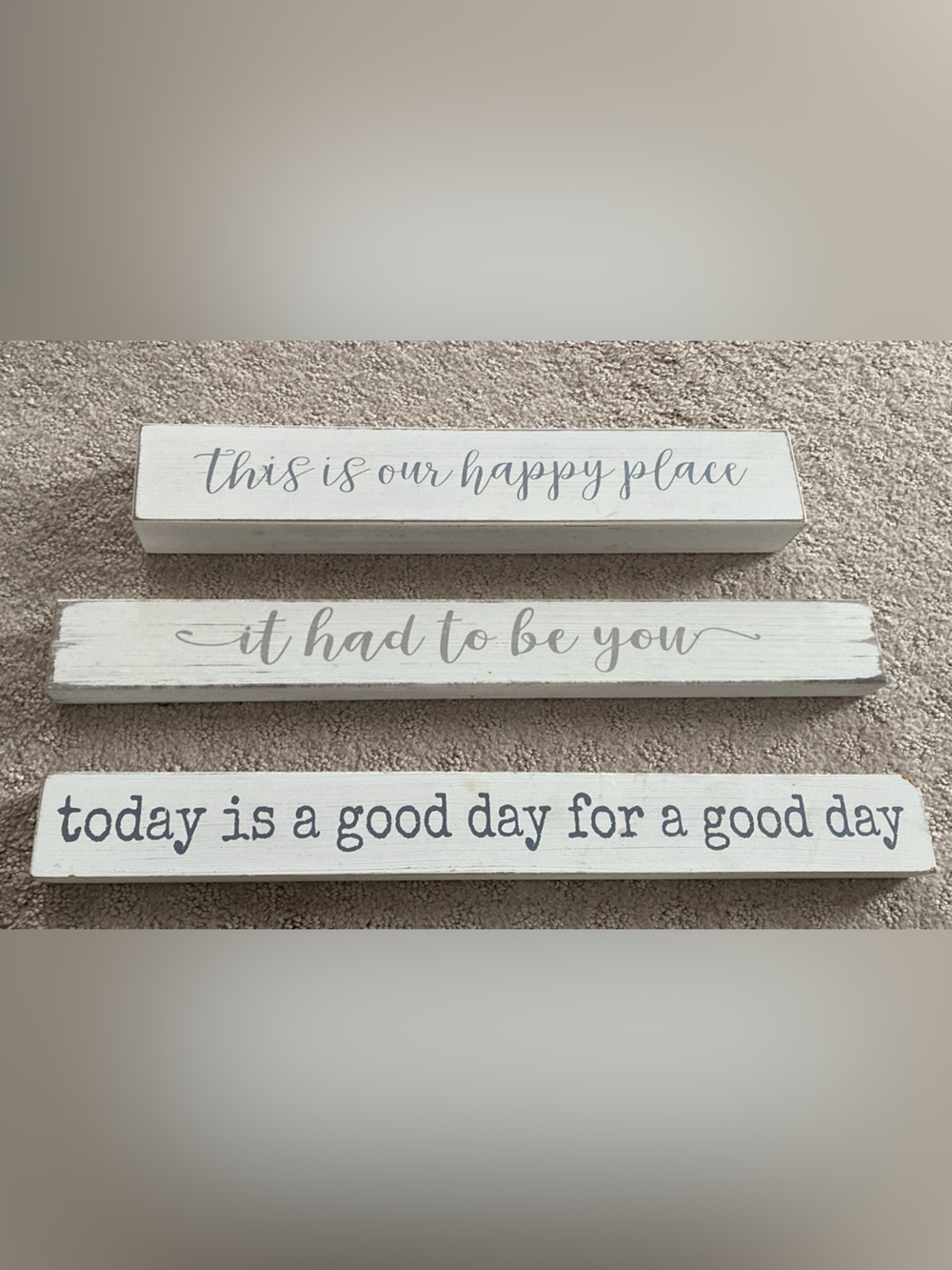 Wooden Inspirational Sign Trio